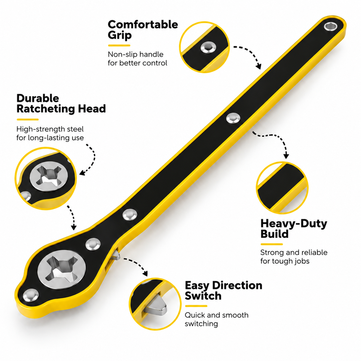 Car Scissor Jack Ratchet Wrench