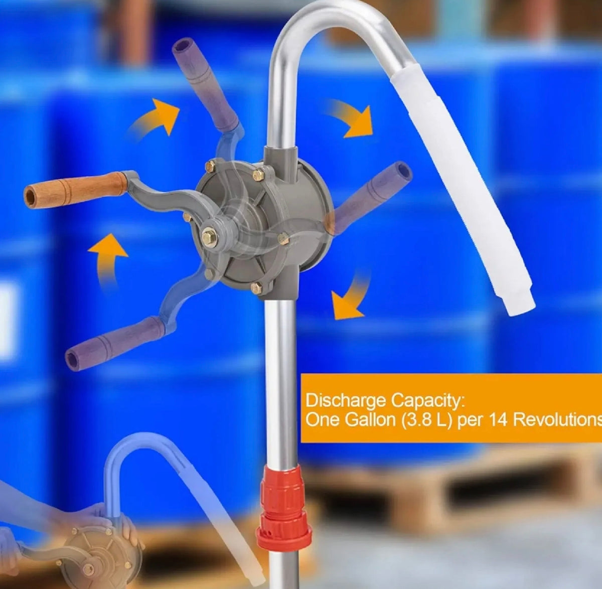 Barrel Pump for 55, 30, 15, 5 Gallon Aluminum Drum Rotary Hand Pump